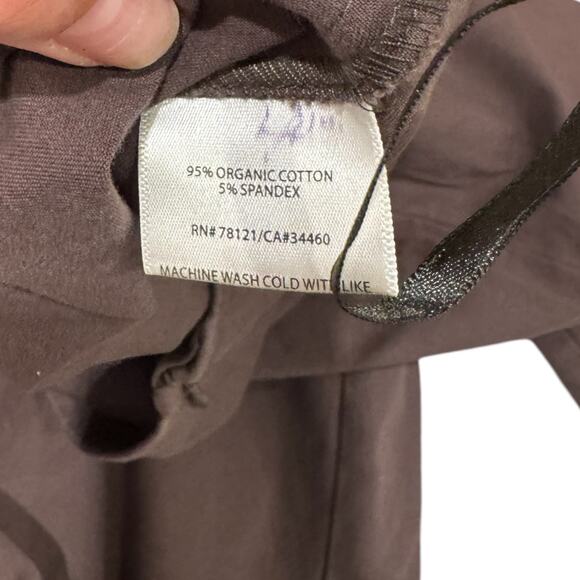 Eileen Fisher Brown Comfortable Organic Cotton Pull Up Slim Ankle Pant Large - Picture 6 of 7
